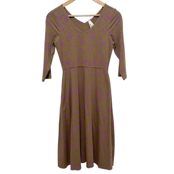 PACT Organic Cotton Floral Midi Dress With Pockets Size Medium - Picture 1 of 12